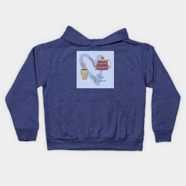 Coffee time Kids Hoodie by DanielK